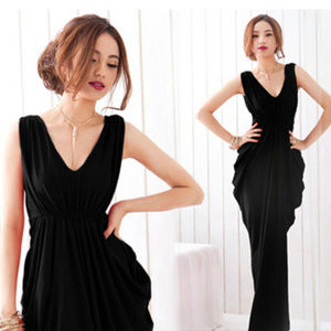 Sexy evening dinner bow prom dress S M BLACK